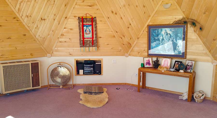 Meditation dome at sacred mountain retreat.